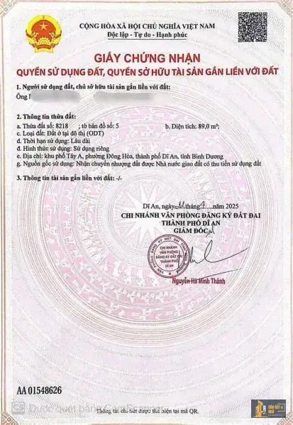 Bán đất đường Trần Văn Ơn