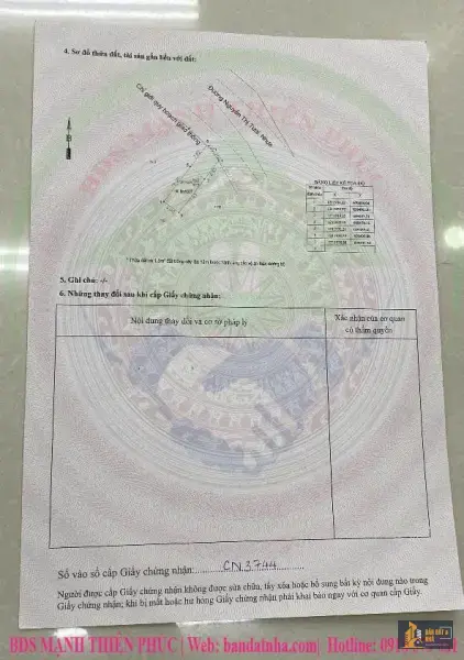 Bán nhanh lô đất mặt tiền Nguyễn Thị Tươi