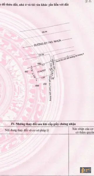 Bán đất mặt tiền Đường DT743 ngang 15m
